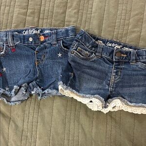 Cat & Jack Starry Blue Denim Kids Shorts Set